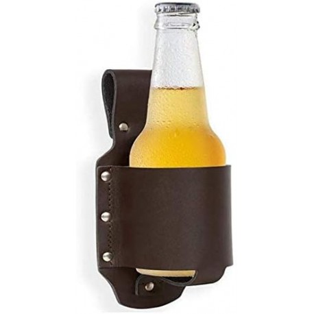 Funda Para Botella Cuero Cafe