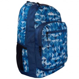 Mochila Fun, Compartimiento Para Laptop, 30x47x19 Cm, Triangulos Azul