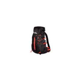 Mochila Para Montana CHILAS 50 L, Semi-Impermeable, Negra Con Rojo