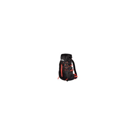 Mochila Para Montana CHILAS 50 L, Semi-Impermeable, Negra Con Rojo