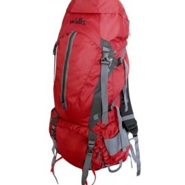 Mochila De Montana KALA PATAR 90 L,  Semi-Impermeable, Con Funda Qe La Hace Impermeable, Varillas De Aluminio, 37x90x26 Cm, Roj