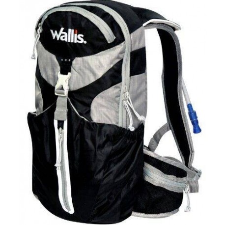 Mochila De Hidratacion NITRA 1.5 L, Semi-Impermeable, Negra Con Gris