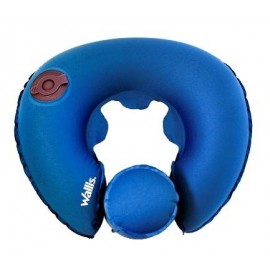 Almohadilla Inflable Para Cuello Con Funda, Descansa Barbilla, Color Azul