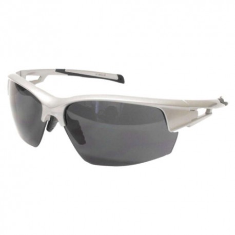 Lentes Deportivo armazon Plata, Micas Humo, Varillas Plata Con Negro