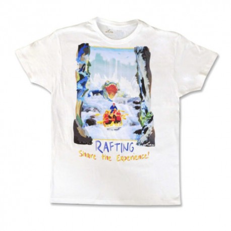 Playera Para Hombre Rafting Share The Experience!, Color Blanco, Talla Chica