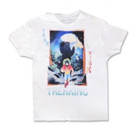 Playera Para Hombre Take The Risk Trekking, Color Blanco, Talla Grande