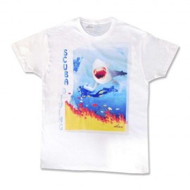Playera Para Hombre Scuba Diving,  Color Blanco, Talla Mediana
