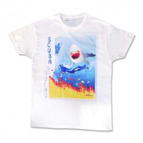 Playera Para Hombre Scuba Diving,  Color Blanco, Talla Chica