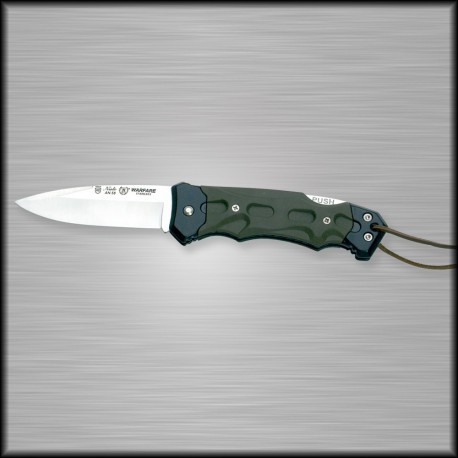 Navaja Warfare, Acero AN-58, Mango Forprene, Hoja Lisa 8 Cm, Largo Total 18 Cm, Peso 127 Gr