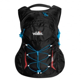 Mochila Para Montana RIGI 23 L, Semi-Impermeable, Negra Con Azul Electrico