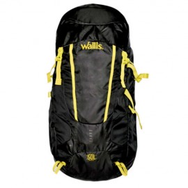 Mochila Para Montana SANTIS 50 L, Semi-Impermeable, Negra Con Verde