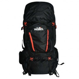 Mochila Para Montana Montana 65 L, Semi-Impermeable, Negra Con Rojo