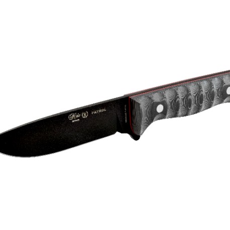 Cuchillo Patrol Combate, Mango Mikarta Gris, Hoja Lisa 11 Cm, Peso 197 Gr.
