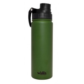 Cilindro Termico De Acero Inox Con Agarradera, Tapa Rosca Y Chupon, 620 Ml, Verde