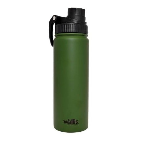 Cilindro Termico De Acero Inox Con Agarradera, Tapa Rosca Y Chupon, 620 Ml, Verde
