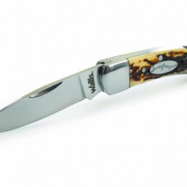 Navaja Con Mango Tipo Cuerno De Venado, Con “Push” En El Mango, Hoja Lisa De 5cm De Largo