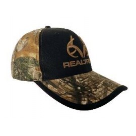 Gorra Con Cintillo De Ajuste, Realtree, Negro Con Camuflaje