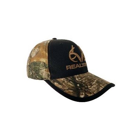 Gorra Con Cintillo De Ajuste, Realtree, Negro Con Camuflaje