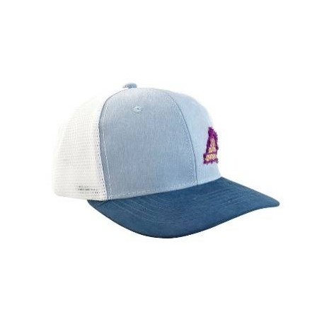 Gorra Con Malla Y Ajustador Snapback De Plastico, Adventures, Azul Con Malla Blanca