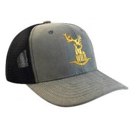 Gorra Con Malla Y Ajustador Snapback De Plastico, Wild, Gris Con Malla Negra