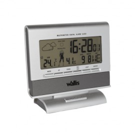 Estacion Climatologica Con Reloj, Calendario Y Alarma, 12.7x20x2.5 Cm, Color Plata