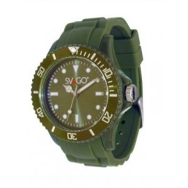 Reloj Analogo, Bisel Giratorio, Resistente A 5 ATM, Verde Olivo