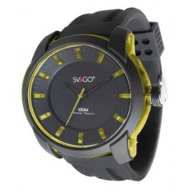 Reloj PILATUS Analogo Unisex, Resistencia 100 M / 10 ATM, Color Negro Con Caja E Indiex Amarillo Traslucido