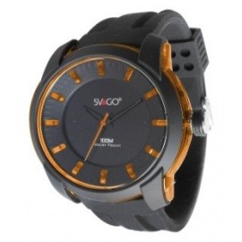 Reloj PILATUS Analogo Unisex, Resistencia 100 M / 10 ATM, Color Negro Con Caja E Index Naranja Traslucido