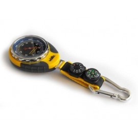 Altimetro-Barometro Multifuncional Con Gancho,  Amarillo Con Gris Y Caratula Azul