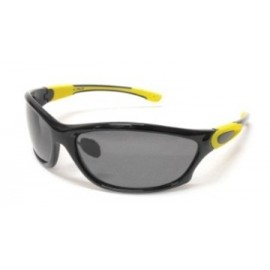 Lentes Deportivo armazon Negro, Micas Humo, Varillas Negro Con Amarillo