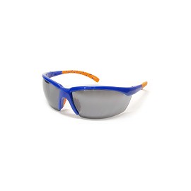 Lentes Deportivo armazon Azul, Micas Humo, Varillas Azul Con Naranja
