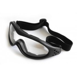 Lentes Deportivo armazon Negro Mate, Resorte, Mica De Una Pieza, Transparente