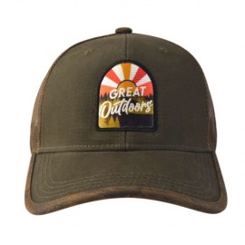Gorra Con Malla Y Ajustador de Plastico, GREAT Outdoors, Olivo/Cafe