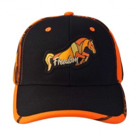 Gorra con Ajustador en Velcro, Freedom, Camuflaje Naranja C/Negro