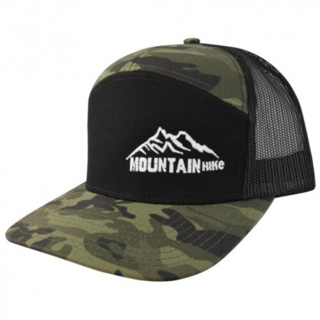 Gorra Con Malla Y Ajustador Plastico, Mountain Hike, Negro Con Verde Camuflaje