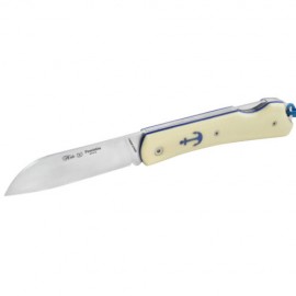 Navaja Poseidon, Acero M690CO, Mango Mikarta Hueso, Hoja Lisa 8 Cm, Largo Total 19 Cm, Peso 109 Gr