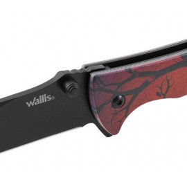 Navaja Con Mango Rojo “Aguila”, Hoja Negra Lisa, 8 Cm Largo, Clip