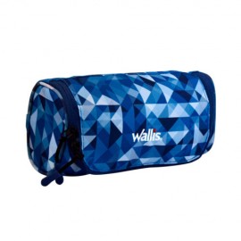 Estuche 100% Poliester 600D, 22x11x7 Cm, Triangulos Azul